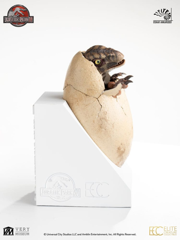 Jurassic Park III ECC Elite Creature Line Statue White Queen Hatching Egg 13 cm 5