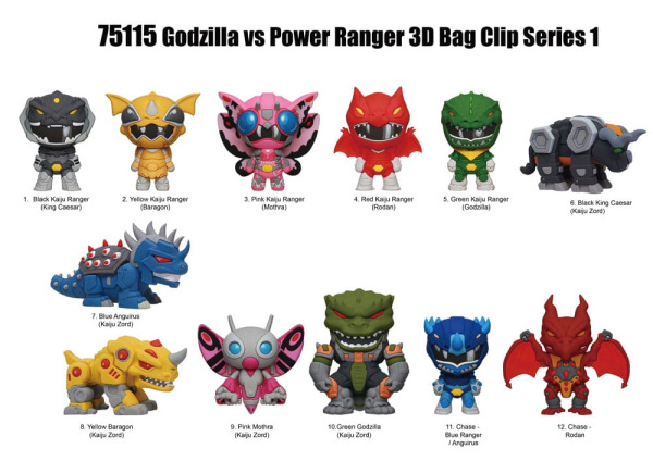 Godzilla vs. Power Rangers 3D PVC Bag Clips Series 1 Display (24) 1