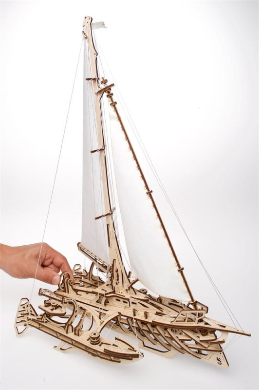Ugears 3D Wooden Puzzle Trimaran Merihobus 12