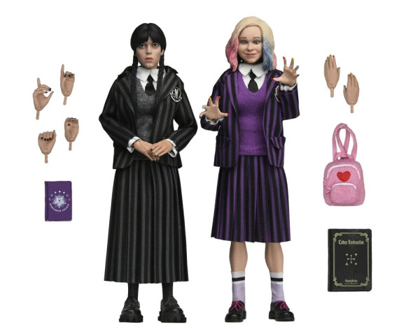 Wednesday Action Figures 2 Pack Wednesday Addams (Nevermore Uniform) and Enid 20 cm 1