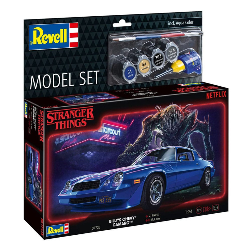 Stranger Things Model Kit Set 1/25 Chevy Camaro Z/28 19 (Aqua Color) 19 cm 2