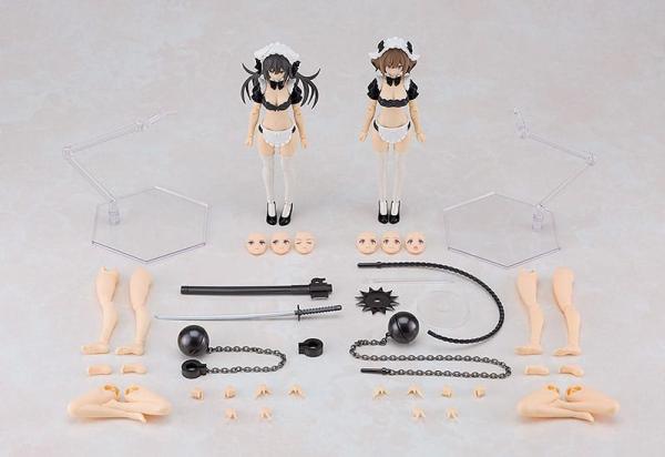 Guilty Princess Plastic Model Kit PLAMAX GP-07 Underwear Body Girl Ran & Jelly: Maid Ver. Set 16 cm