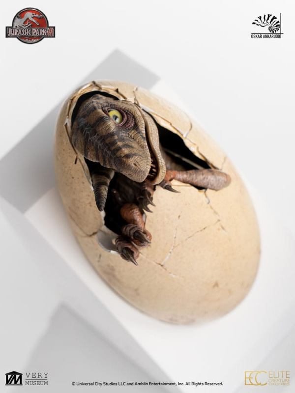 Jurassic Park III ECC Elite Creature Line Statue White Queen Hatching Egg 13 cm 12