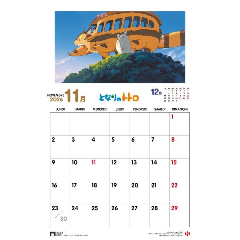 My Neighbor Totoro Calendar 2026 *French Version* 3