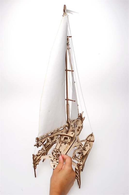 Ugears 3D Wooden Puzzle Trimaran Merihobus 10