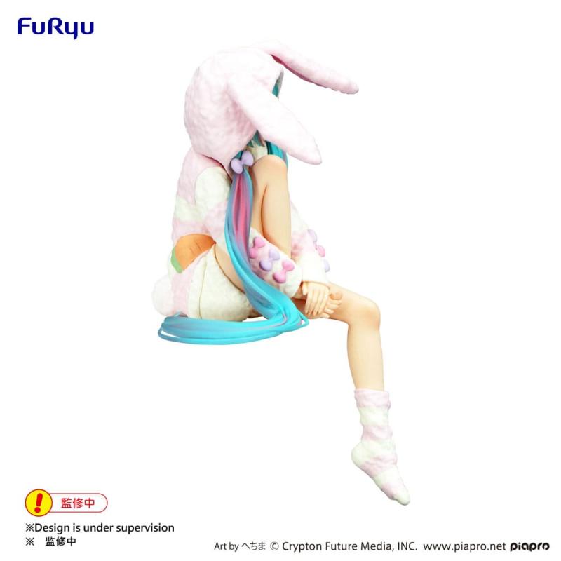 Hatsune Miku Noodle Stopper PVC Statue Rabbit Ear Hood Pajama 14 cm 2