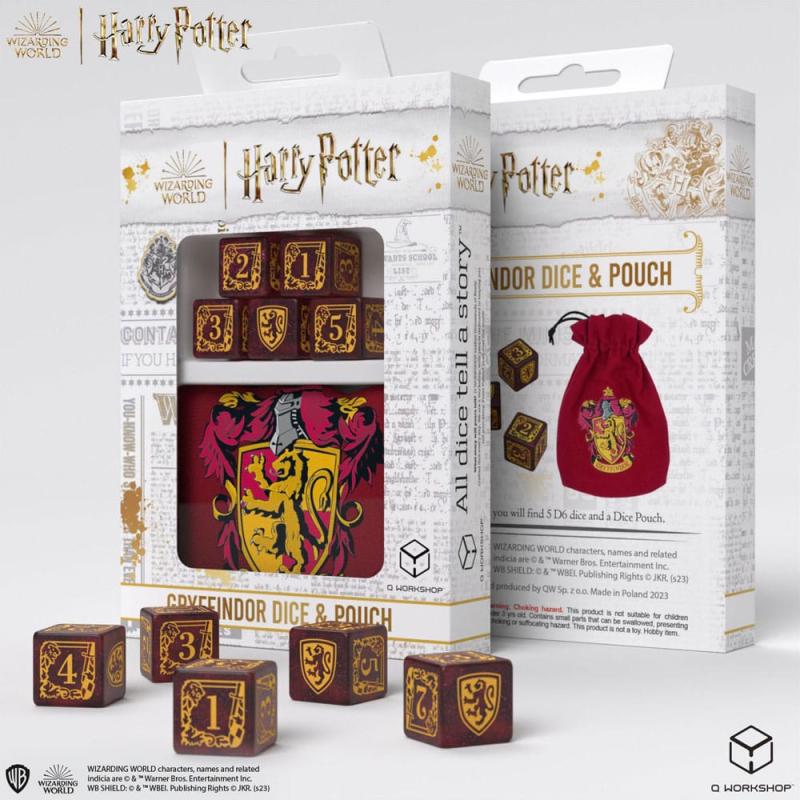 Harry Potter Dice Set Gryffindor Dice & Pouch Set (5)
