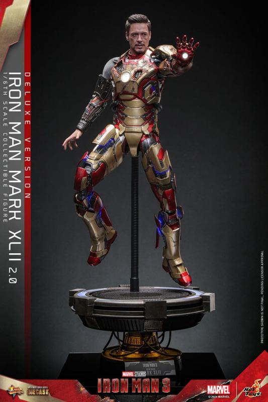 Iron Man 3 Movie Masterpiece Diecast Action Figure 1/6 Iron Man Mark XLII (2.0) Deluxe 32 cm