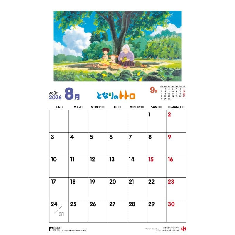 My Neighbor Totoro Calendar 2026 *French Version* 2
