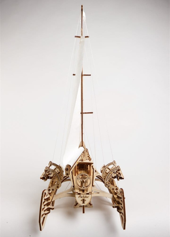 Ugears 3D Wooden Puzzle Trimaran Merihobus 4