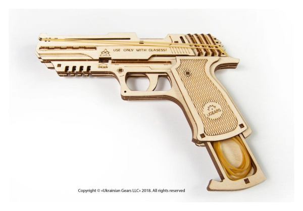 Ugears 3D Wooden Puzzle Wolf-01 Handgun 5