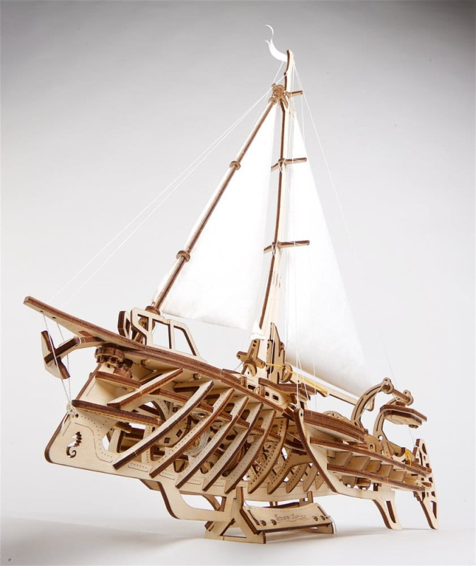 Ugears 3D Wooden Puzzle Trimaran Merihobus 6