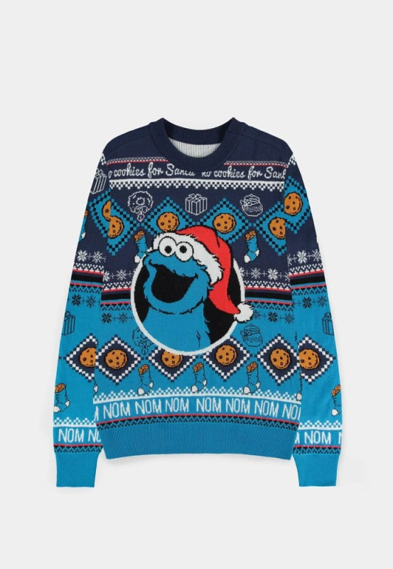 Sesame Street Christmas Sweater Cookie Monster Size L 2