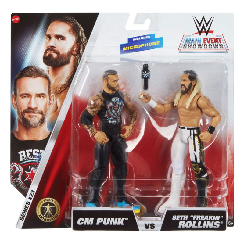 WWE Main Event Showdown Action Figures CM Punk vs Seth "Freakin" Rollins 2-Pack 15 cm 3