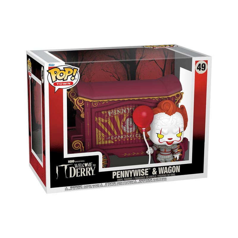 It-Welcome to Derry POP! Town Vinyl Figure Pennywise & Wagon 9 cm 1
