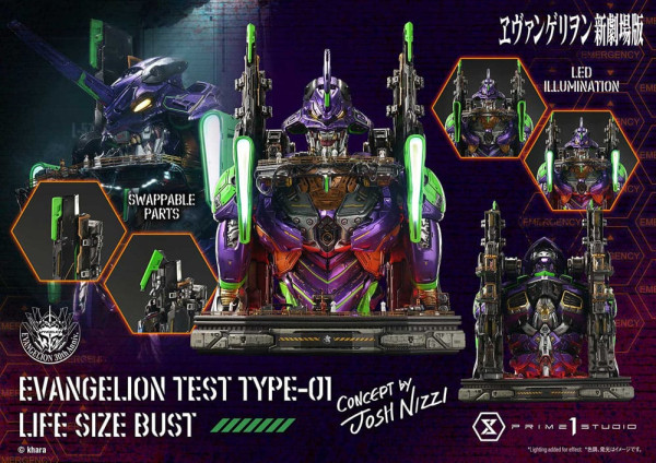 Neon Genesis Evangelion Life Size Bust 1/1 Test Type-01 (Concept by Josh Nizzi) Bonus Ver. 86 cm 3