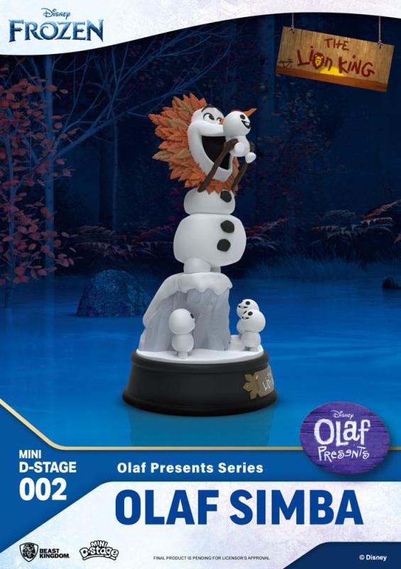 Frozen Mini Diorama Stage PVC Statue Olaf Presents Olaf Simba 12 cm