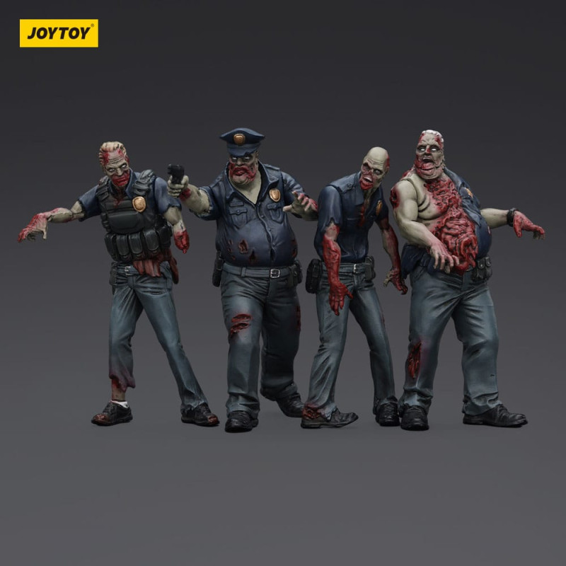 Zombie Dark Source Action Figures 4-Pack Police (Male) 8 cm 1