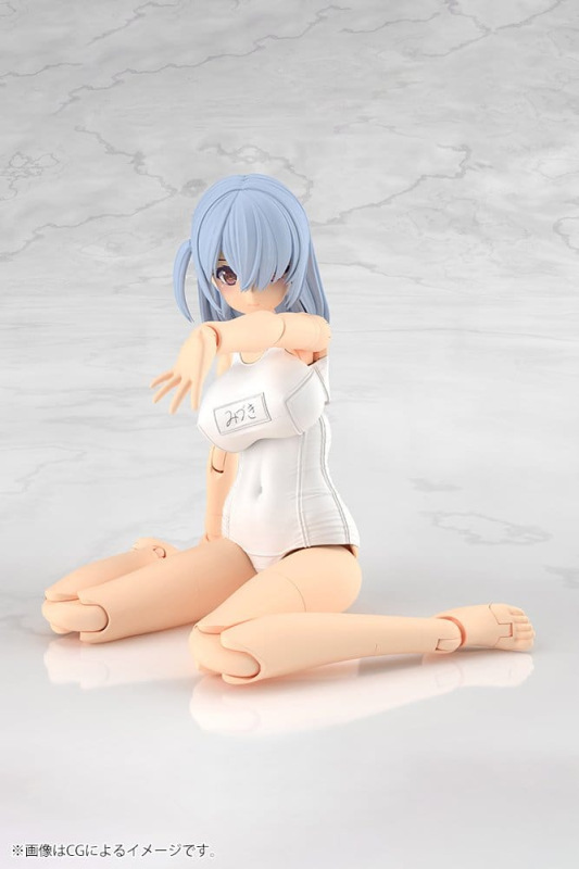 Frame Arms Girl Plastic Model Kit Mizuki School Swimsuits White Ver. 16 cm 5