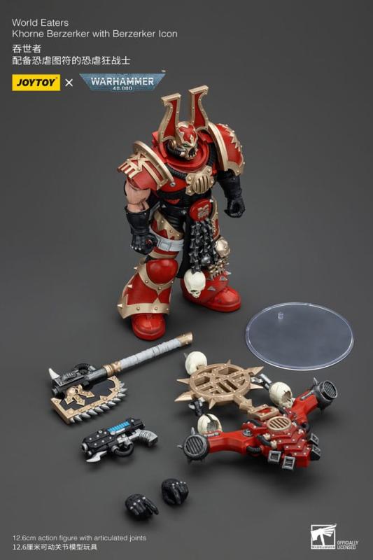 Warhammer 40k Action Figure 1/18 World Eaters Khorne Berzerker with Berzerker lcon 13 cm