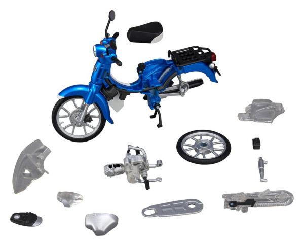 Honda Kaitanics Plastic Model Kit Super Cub 110 Glint Wave Blue Metalic 5