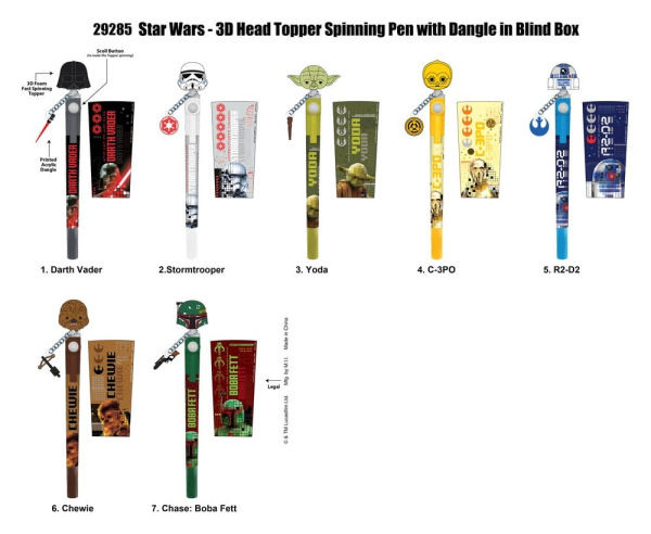 Star Wars 3D Head Topper Spinning Pen Display (12) 1