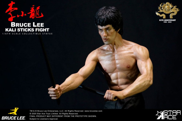 Enter the Dragon Movie Statue 1/6 Bruce Lee Kali Sticks Fight Normal Basement Version 30 cm 6