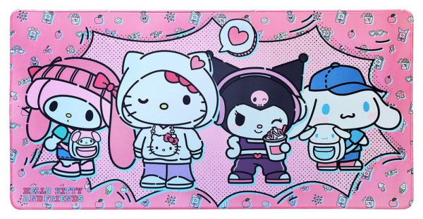 Sanrio Pink Black Party Series XXL Mousepad Hello Kitty & Friends Pop