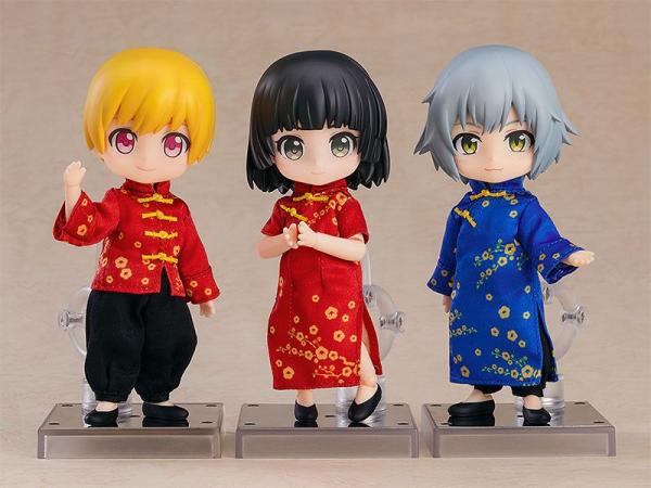 Original Character Parts for Nendoroid Doll Figures Outfit Set: Long Length Chinese Outfit (Blue)