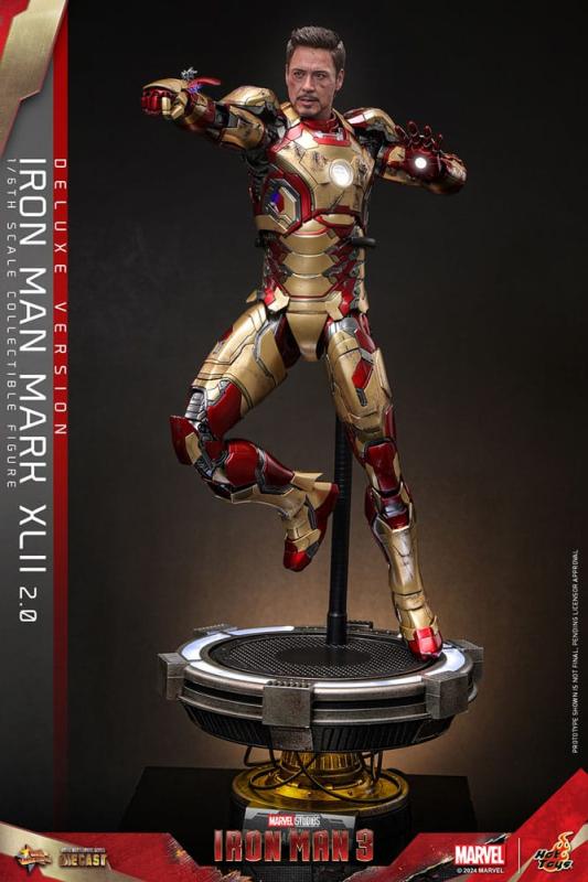 Iron Man 3 Movie Masterpiece Diecast Action Figure 1/6 Iron Man Mark XLII (2.0) Deluxe 32 cm