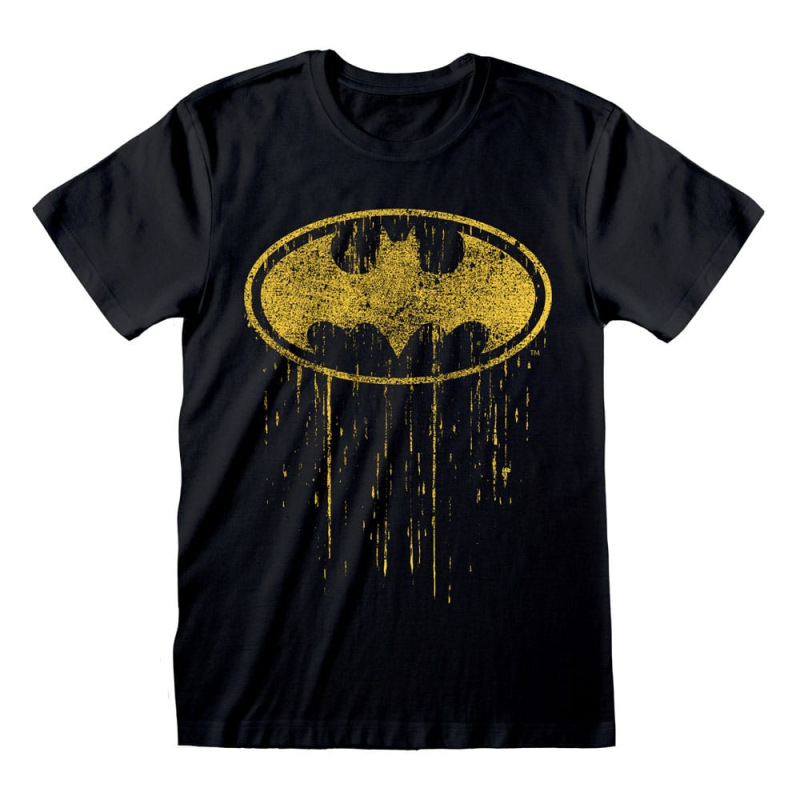 Batman T-Shirt Dripping Symbol Size L
