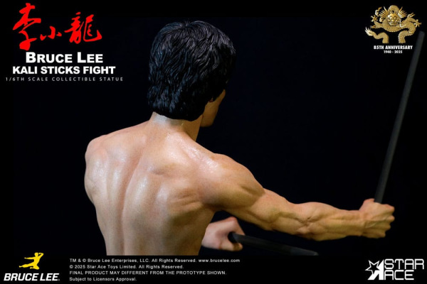 Enter the Dragon Movie Statue 1/6 Bruce Lee Kali Sticks Fight Normal Basement Version 30 cm 5