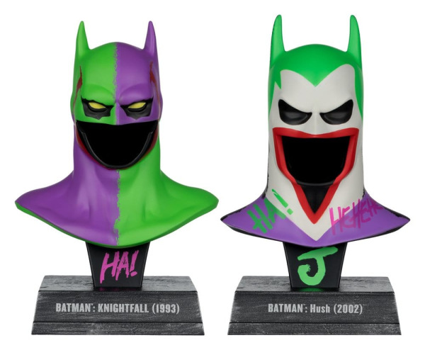 Batman DC Direct Mini Replica 1/3 2-pack Batman Cowls Hush & Knightfall (Jokerized) (Gold Label) 18 2
