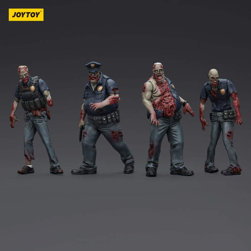 Zombie Dark Source Action Figures 4-Pack Police (Male) 8 cm 3