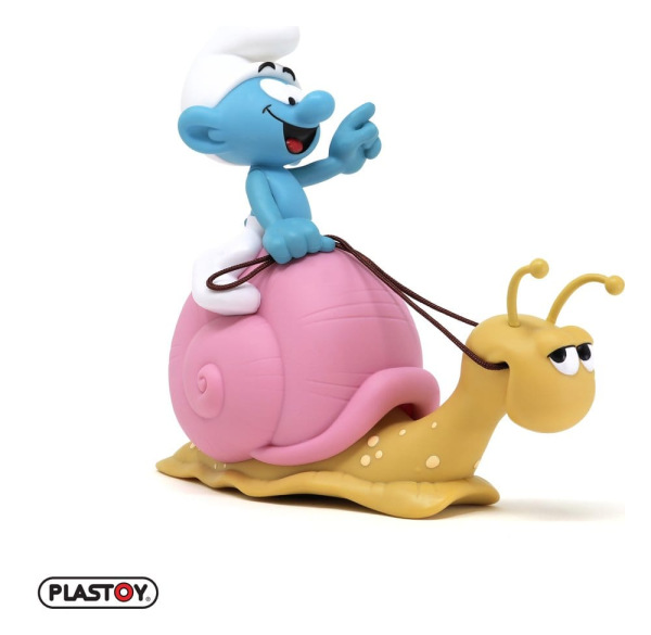 The Smurfs: Money Box Smurf on a Snail's Back 19 cm 2