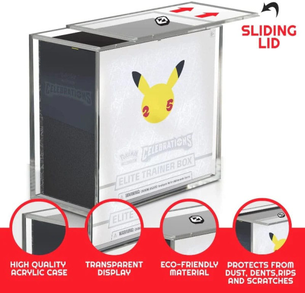 Evoretro Acrylic Display Case for Booster Boxes / Elite Trainer Boxes Ver. 2 with Sliding Lid 1