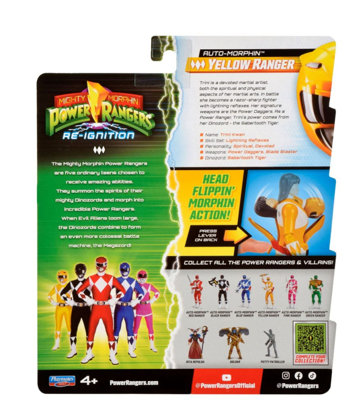 Mighty Morphin Power Rangers Action Figure Auto-Morphin Yellow Ranger 12 cm 3