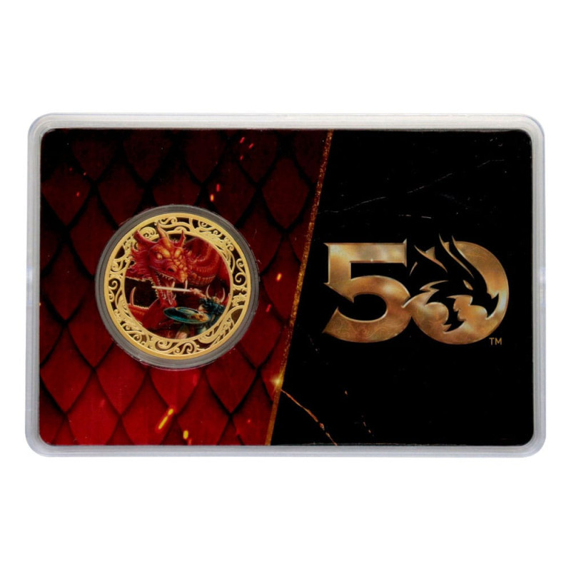 Dungeons & Dragons Collectable Coin 50th Anniversary with Colour Print 24k Gold Plated Edition 4 cm 4