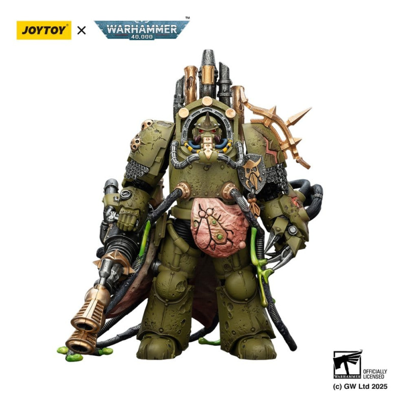 Warhammer 40,000 Action Figure Death Guard Lord of Virulence with Power Fist and Twin Plague Spewer
