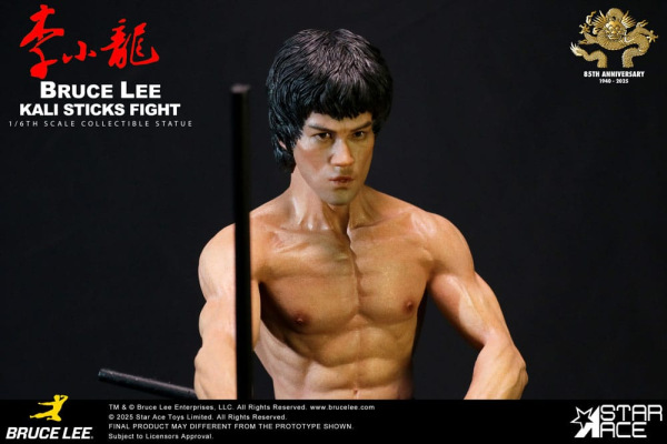 Enter the Dragon Movie Statue 1/6 Bruce Lee Kali Sticks Fight Normal Basement Version 30 cm 3