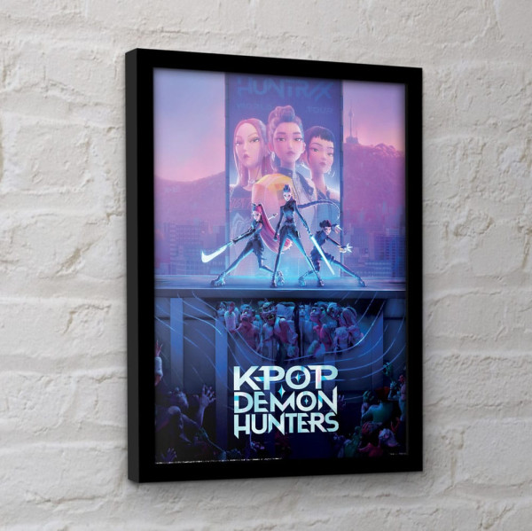 KPop Demon Hunters Collector Print Framed Poster Movie Key Art 1