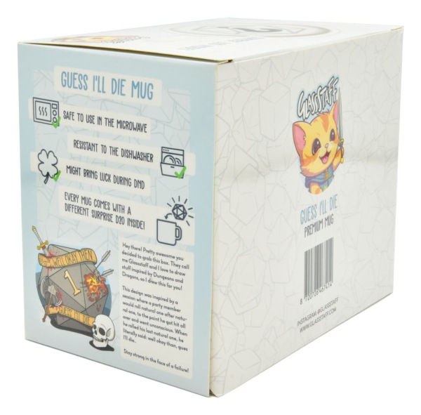 Glassstaff Gift Set Mug & Dice D20 Guess I'll Die 1