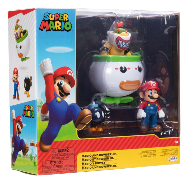 World of Nintendo Mini Figure 2-Pack Mario and Bowser Jr. Clown Car 6 cm 6
