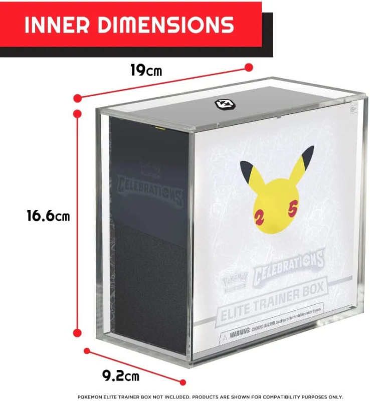 Evoretro Acrylic Display Case for Booster Boxes / Elite Trainer Boxes Ver. 2 with Sliding Lid 2