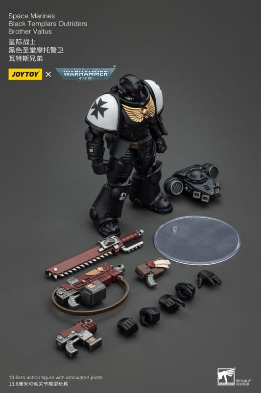 Warhammer 40k Action Figure 1/18 Space Marines Black Templars Outriders Brother Valtus 14 cm