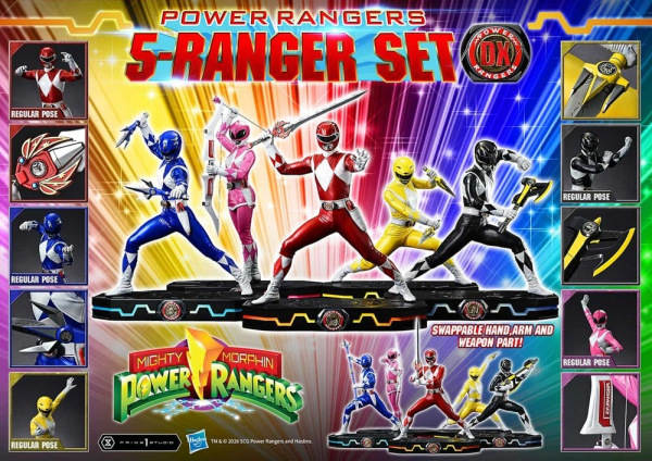 Mighty Morphin Power Rangers Premium Masterline Set of 5 Statues 1/4 Deluxe Version 62 cm 3