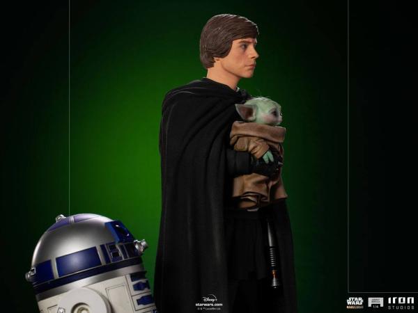 Star Wars The Mandalorian: Luke Skywalker, R2-D2 & Grogu 1/4 Statue - Iron Studios