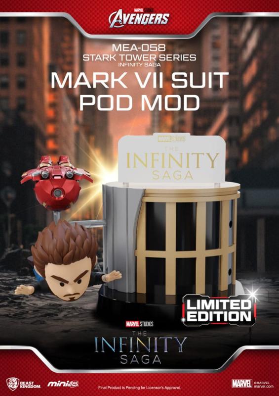 Marvel Mini Egg Attack Figures The Infinity Saga Stark Tower series Tony Stark & Mark VII suit pod m