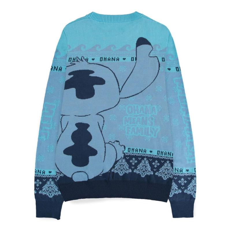 Lilo & Stitch Sweatshirt Christmas Jumper Stitch Blue Size XL