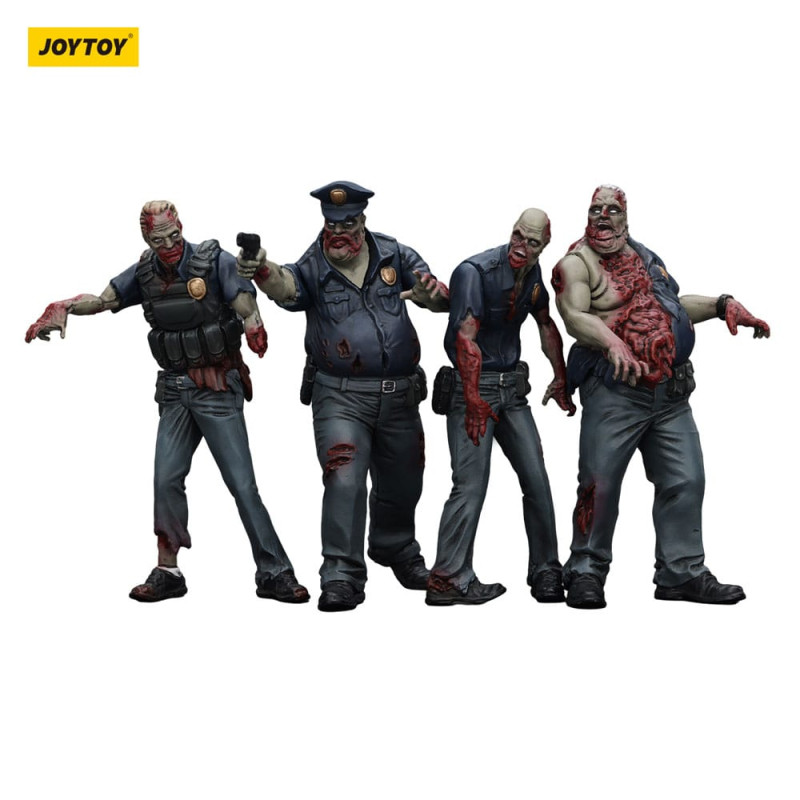 Zombie Dark Source Action Figures 4-Pack Police (Male) 8 cm 5
